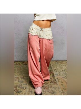 POL Floral Waist Wide Leg Jeans. Size Medium. Brand New